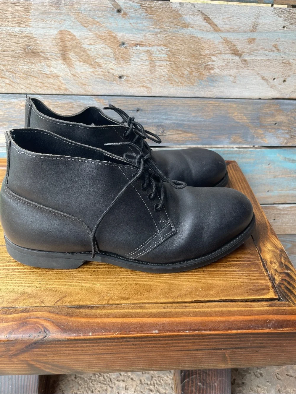 Vintage 90s USGI Military Steel Toe Chukka Boots Black Leather Men 11